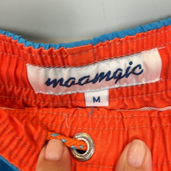 Maamgic Swim Trunks Shorts Lined Bright Blue Mesh Size Medium Quick Dry - Picture 4 of 8